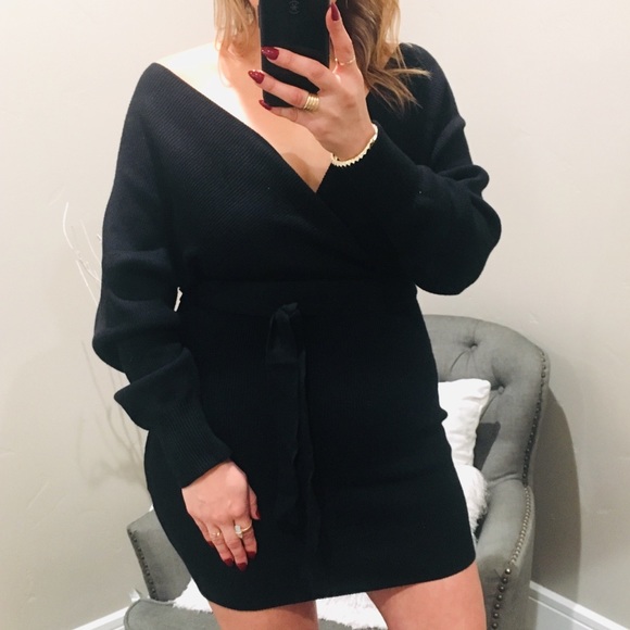 One Left! Sexy Black Sweater Dress. - Picture 4 of 5